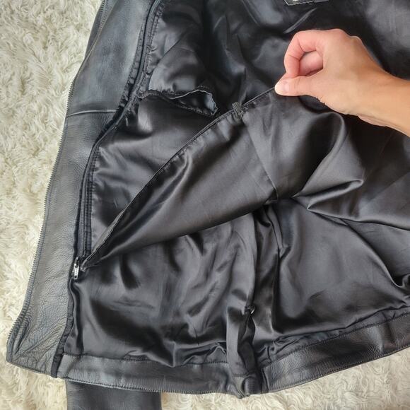 Wild Ride Women's Vintage Black Leather Fitted Motorcycle Jacket Lined 22 XL - Picture 9 of 13